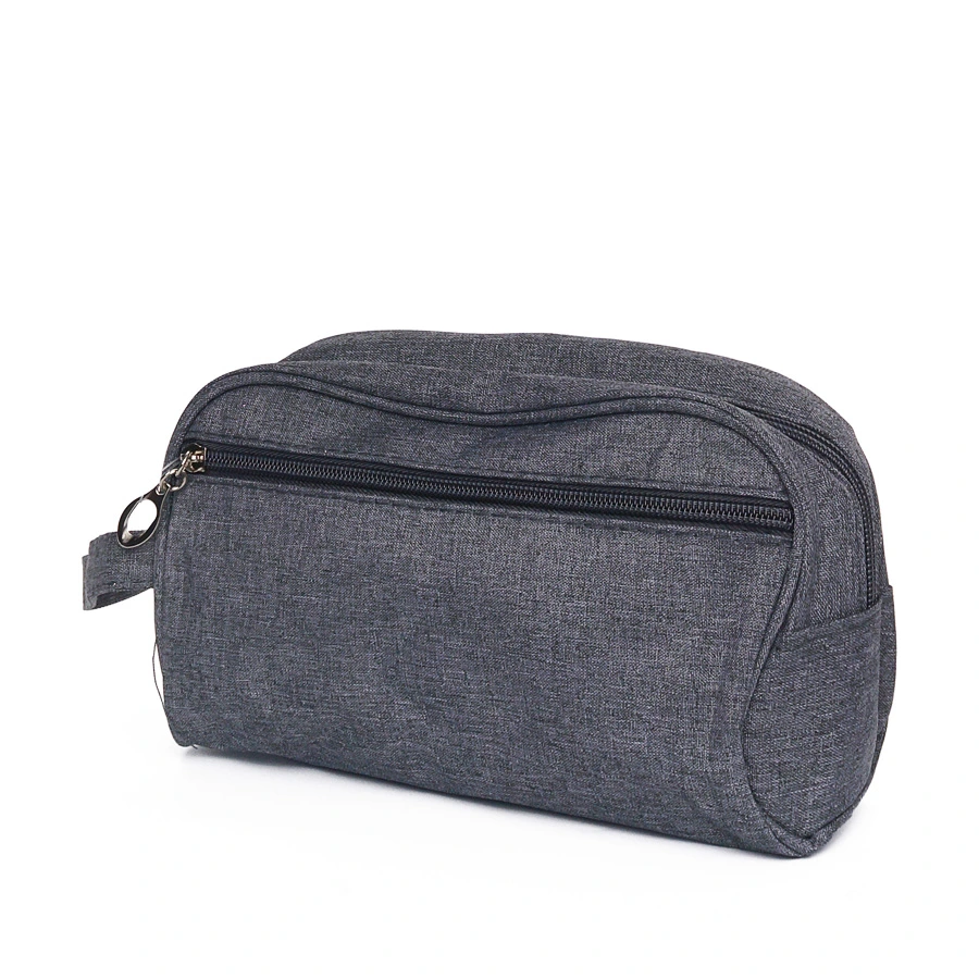 Серая косметичка из текстиля